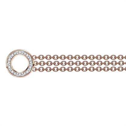 Turquoise and Brilliant Cut Diamond Chain Bracelet in 18ct Rose Gold