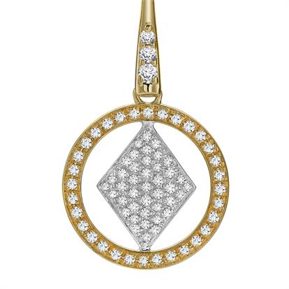 Lady Luck Diamond Drop Earrings in Yellow and White Gold