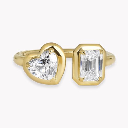 Skimming Stone Diamond Toi et Moi Ring