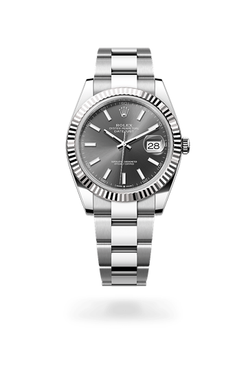 Datejust 41 * Oyster, 41 mm, Oystersteel and white gold with a Slate Fluted bezel and Jubilee, five-piece links bracelet