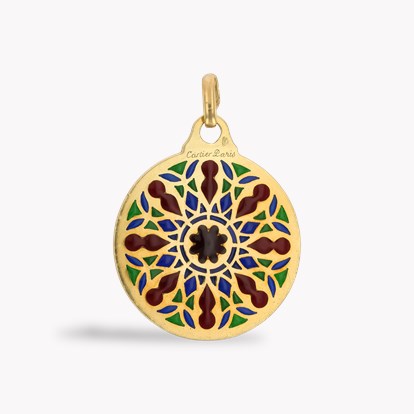 Retro Cartier Plique a Jour Enamel Pendant