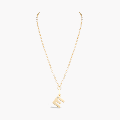 Letter E Diamond Pendant Charm