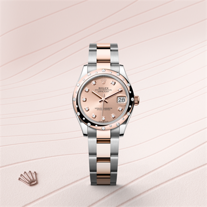 Datejust 31, Oyster, 31 mm, Oystersteel, Everose gold and diamonds watch
