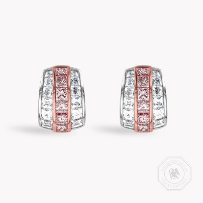 Manhattan 2.25ct Diamond and Pink Diamond Earrings in Platinum and 18ct Rose Gold
