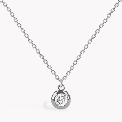 Skimming Stone 0.50ct Botswana Diamond Pendant in 18ct White Gold