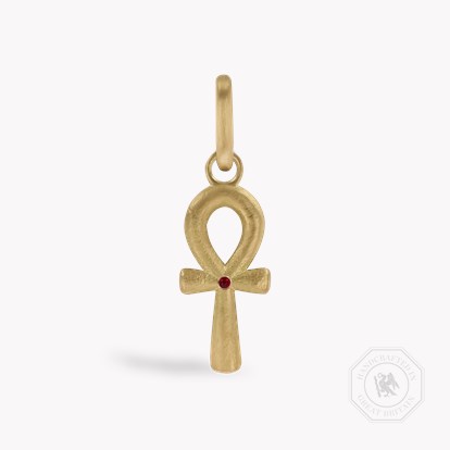 Ankh Cross Ruby Pendant Charm