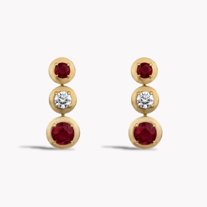 Skimming Stone 3.54ct Ruby and Diamond Earrings