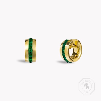 RockChic Princess Cut 1.21ct Emerald Hoop Earrings