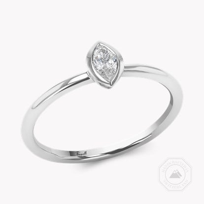 Skinny B Marquise Cut Diamond Ring 0.17ct in White Gold