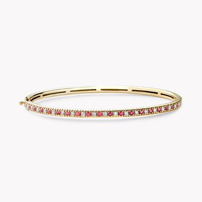 Ruby & Diamond Half Hoop Bangle 1.20ct in 18ct Rose Gold