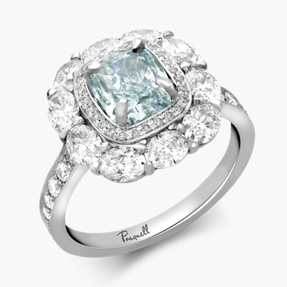 Masterpiece 1.12ct Fancy Intense Blue-Green Diamond Ring in Platinum