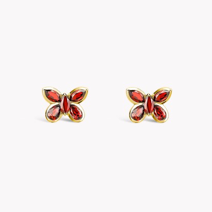 Butterfly Ruby Stud Earrings 1.36ct in Yellow Gold