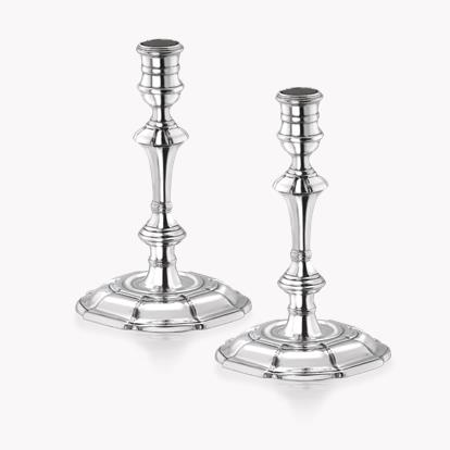 Silver George II Pair of Candlesticks W.M. Gould, 1742