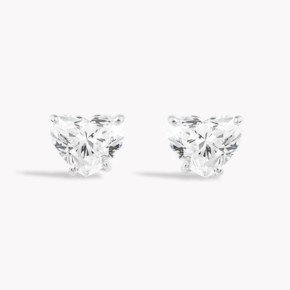 Heart Shaped 4.03ct Diamond Stud Earrings