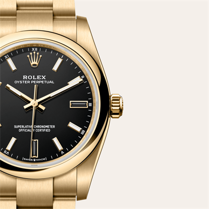 Oyster Perpetual 34, Oyster, 34 mm, yellow gold watch