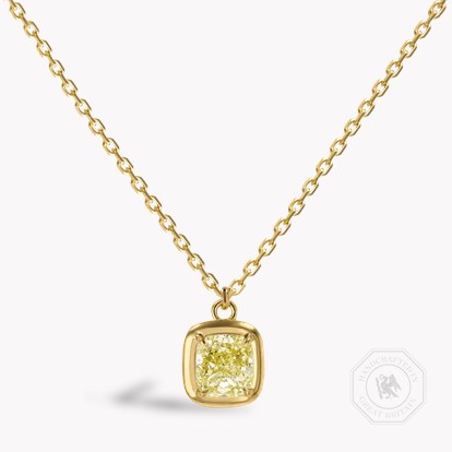 Skimming Stone 2.01ct Fancy Light Yellow Diamond Pendant
