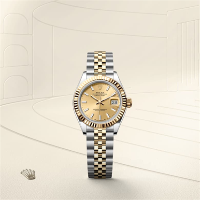 Lady-Datejust, Oyster, 28 mm, Oystersteel and yellow gold watch