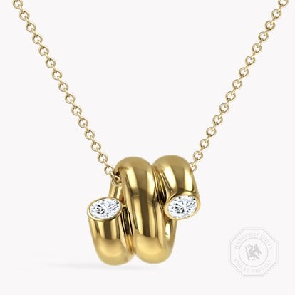 Eclipse 0.29ct Double Row Diamond Spring Pendant in 18ct Yellow Gold