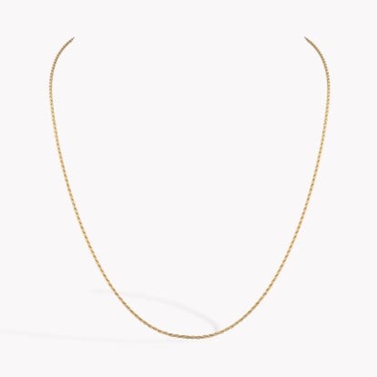 Medium Rope Style Chain (45cm) 0.02ct in 18ct Yellow Gold 