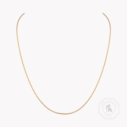 Medium Rope Style Chain (45cm) 0.02ct in 18ct Yellow Gold 