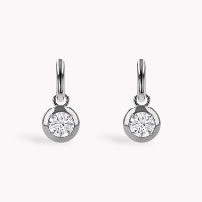 Skimming Stone 0.75ct Botswana Diamond Drop Hoop Earrings