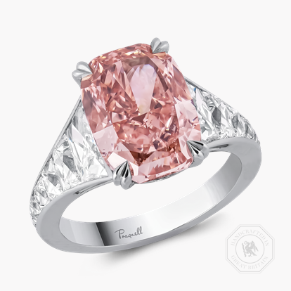 Masterpiece Pragnell Setting 6.08ct South Africa Fancy Orangy Pink Diamond Ring