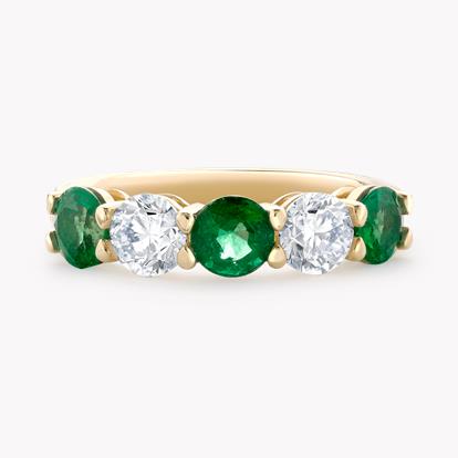 Five Stone Emerald and Diamond Ring