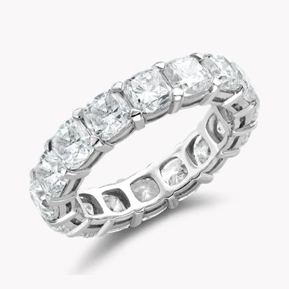 Cushion Cut Diamond Eternity Ring 6.20ct in Platinum