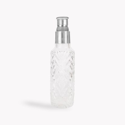 Silver Antique Cut Glass Decorative Cocktail Shaker