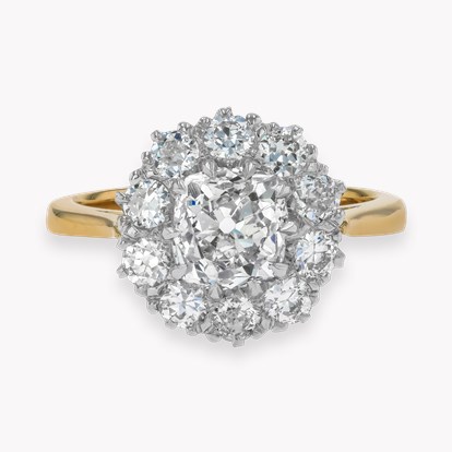 Coronet Old Cut 1.46ct Diamond Cluster Ring
