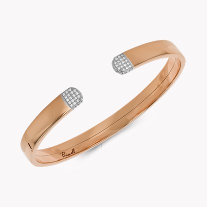 Plain Polished 0.26ct Diamond Open Bangle