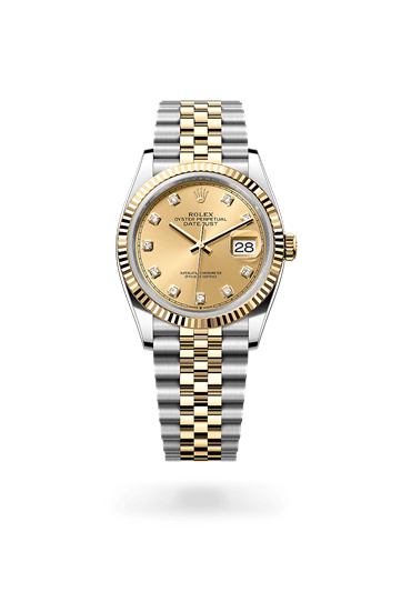 Datejust 36 * Oyster, 36 mm, Oystersteel and yellow gold with a Slate Fluted bezel and Jubilee, five-piece links bracelet