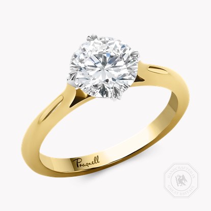 Windsor 1.52ct Brilliant Cut Diamond Ring - 2mm Width in 18ct Yellow Gold and Platinum