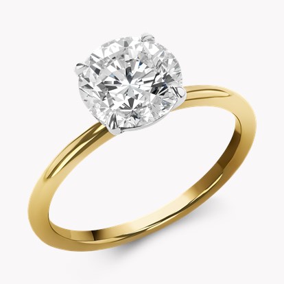 Diamond Solitaire Ring 2.03ct in 18ct Yellow Gold & Platinum