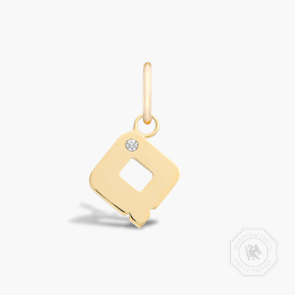 Letter Q Diamond Pendant Charm