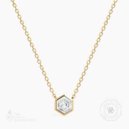 Honeycomb Diamond Solitare Pendant 1.01ct in 18ct Yellow Gold