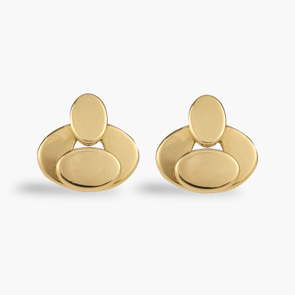 Marina B Gold Oval Motifs Earrings