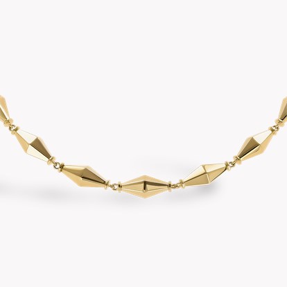 Cleopatra Gold Faceted Barrel Link Necklace