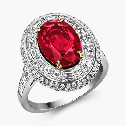 Masterpiece Burmese Ruby Ring - 1.8mm Width 4.13ct in Platinum