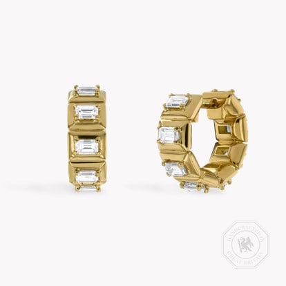 Skimming Stone 1.61ct Diamond Hoop Earrings in 18ct Yellow Gold 