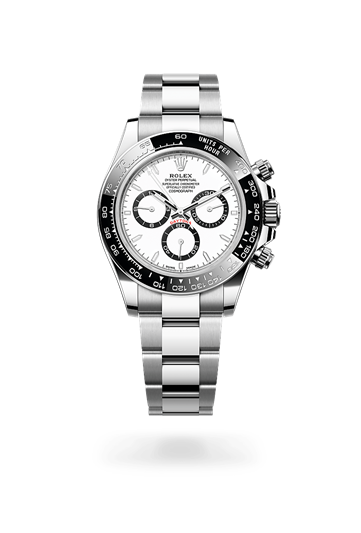 Cosmograph Daytona * Oyster, 40 mm, Oystersteel with a White, black counter rings Black monobloc Cerachrom bezel in ceramic with moulded tachymetric scale bezel and Oyster, three-piece solid links bracelet