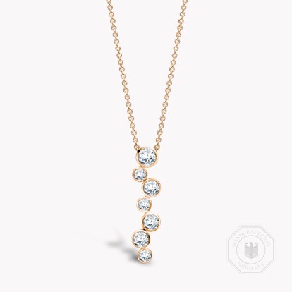 Bubbles Diamond Drop Pendant 2.03ct in 18ct Rose Gold