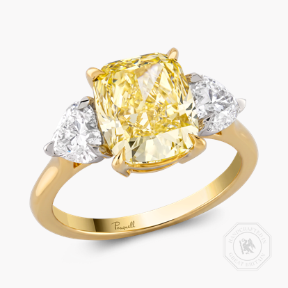 Venus Setting South African 3.75ct Fancy Yellow Diamond Ring
