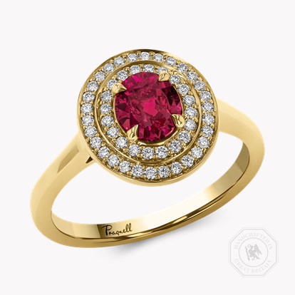 Oval Cut 1.08ct Ruby and Diamond Target Ring