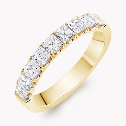 Asscher Cut Diamond Nine-Stone Ring 1.08ct in 18ct Yellow Gold