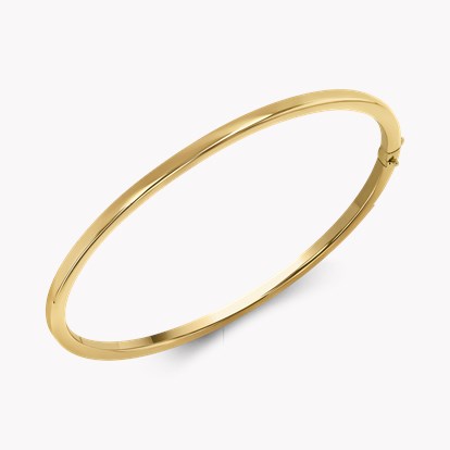 Plain Polished 3mm Square Edge Oval Bangle