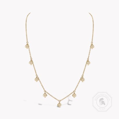 Brilliant Cut 0.16ct Diamond LadyLuck Spade Necklace in 18ct Yellow Gold