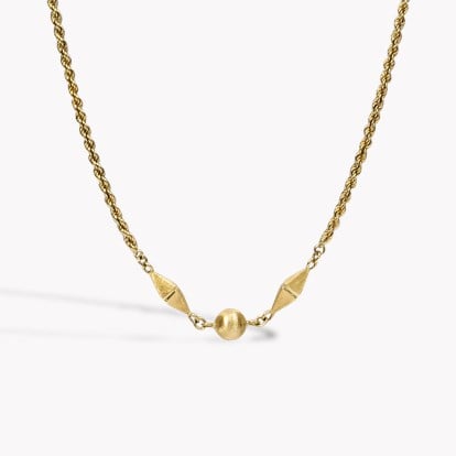 Retro Ball and Pyramid Link 80cm Gold Chain