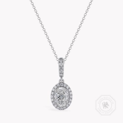 Celestial Oval Cut Diamond Halo Pendant
