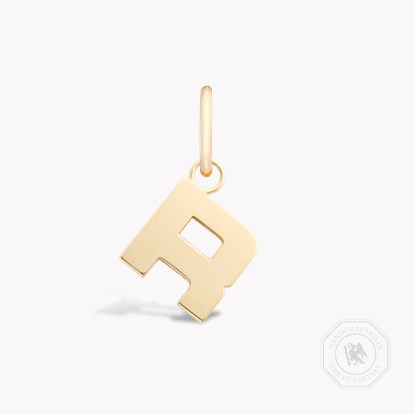 Letter R Pendant Charm in 18ct Yellow Gold